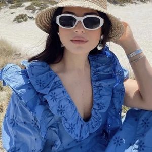 ZARA EMBROIDERED MIDI DRESS 💙